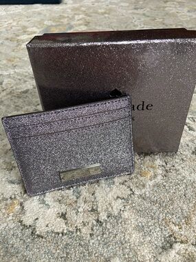 kate spade Kenzie Glitter Card Holder - Metallic Candied Flower